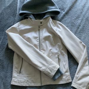 Pink faux leather coat